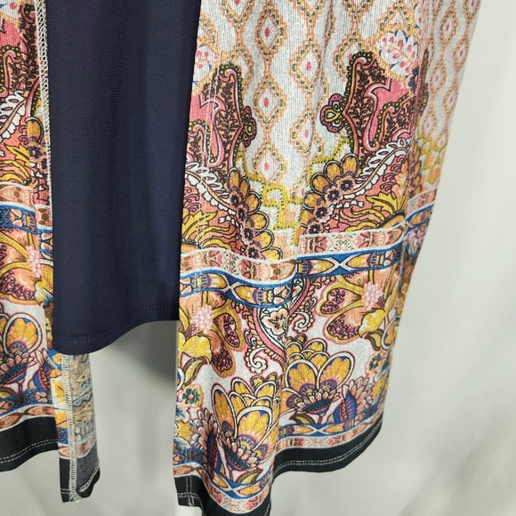 Lavish Avish Multicolored Layered Look Short Sleeve Top Size Large - Picture 3 of 9